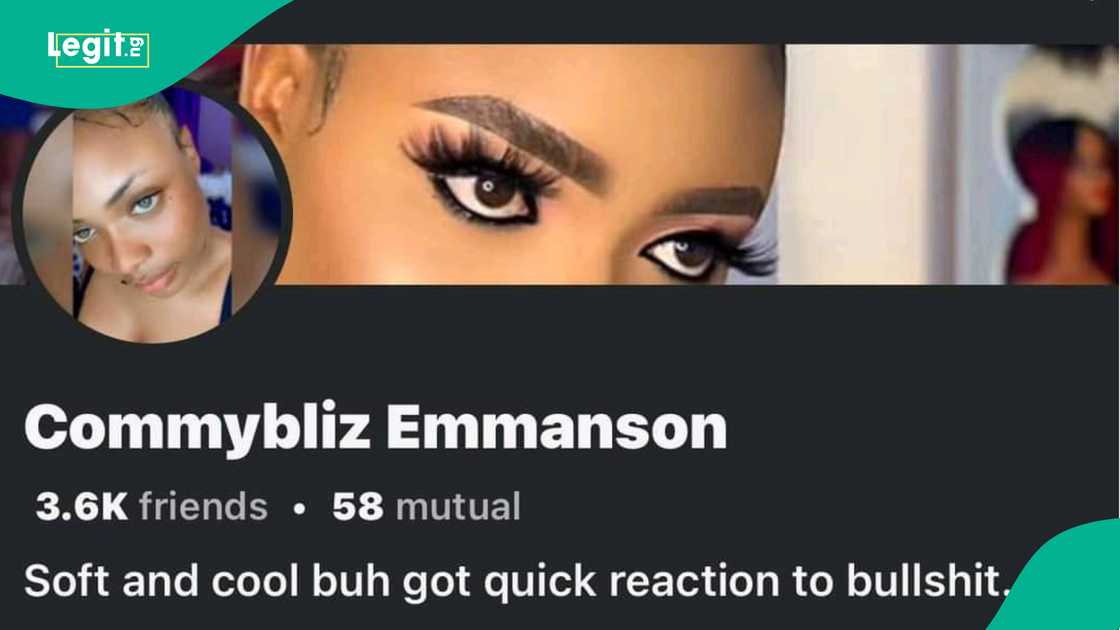 Comfort Emmanson's Facebook bio sends social media users into a frenzy Comfort Emmanson's Facebook bio sends social media users into a frenzy