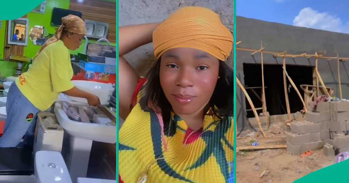 Lady builds her own house in Nigeria Lady builds her own house in Nigeria