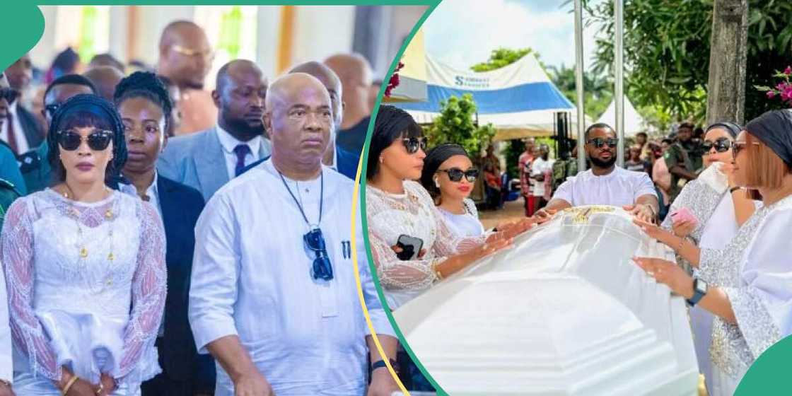 Actor Williams Uchemba and family at mum's burial