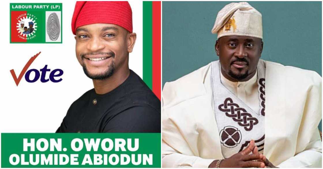 Nollywood's Olumide Oworu and politician Desmond Elliott Nollywood's Olumide Oworu and politician Desmond Elliott