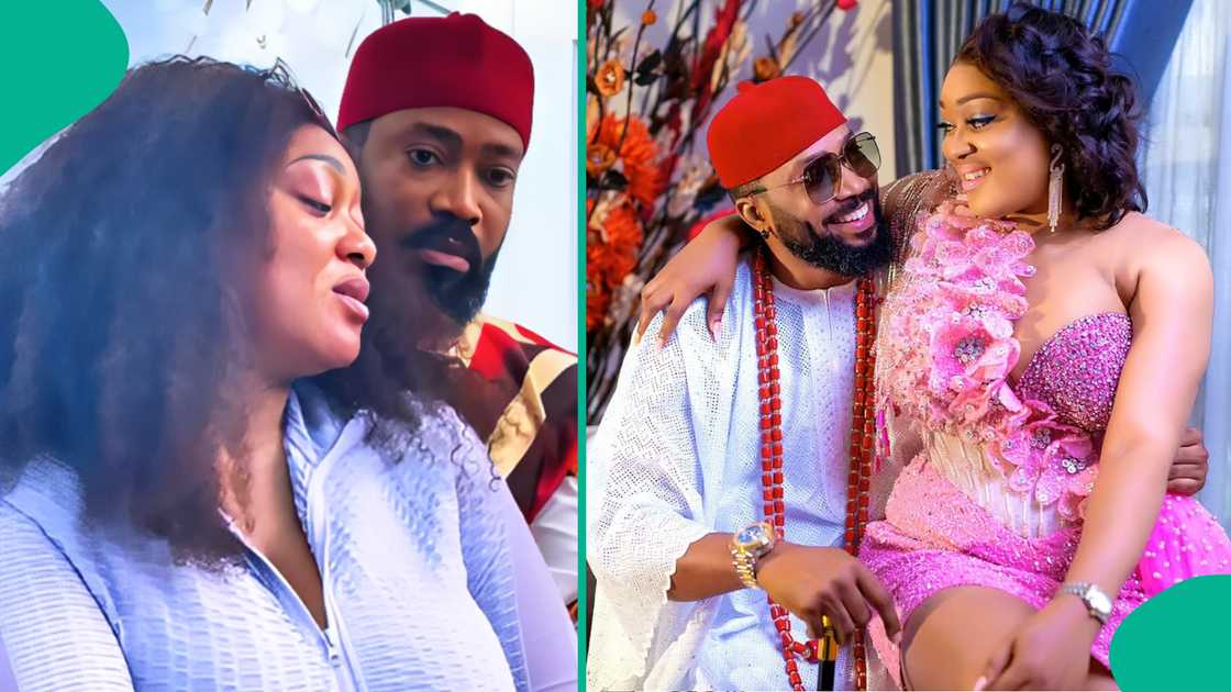Peggy Ovire finally shares Frederick Leonard's picture on her page amid divorce rumours. Peggy Ovire finally shares Frederick Leonard's picture on her page amid divorce rumours.