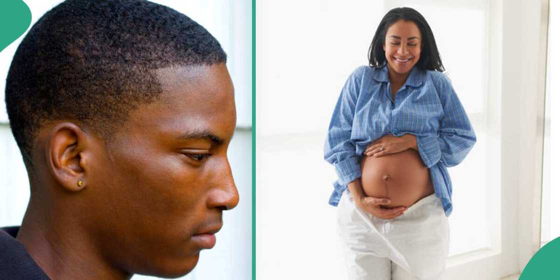 Man said he is sad because his mother is pregnant. Man said he is sad because his mother is pregnant.