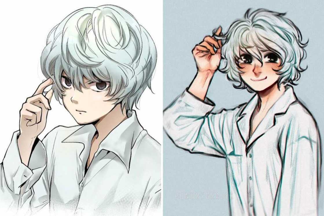 Aesthetic white haired anime boy Aesthetic white haired anime boy