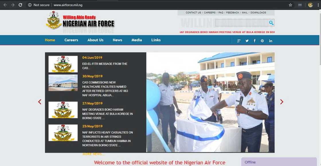 Nigerian Air Force recruitment portal