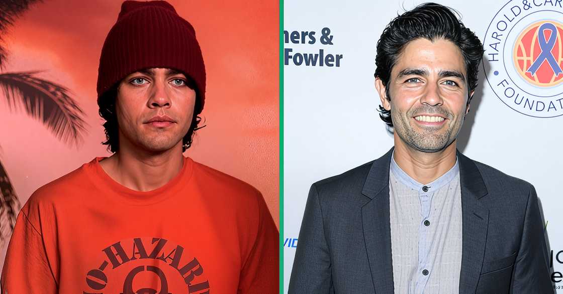 Adrian Grenier acting on the set of Drive Me Crazy (L). The actor poses on the red carpet of a Harold & Carole Pump Foundation Gala in Beverly Hills, California (R). Adrian Grenier acting on the set of Drive Me Crazy (L). The actor poses on the red carpet of a Harold & Carole Pump Foundation Gala in Beverly Hills, California (R).