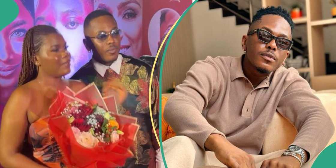 Timini Egbuson buys flower bouquet for fan