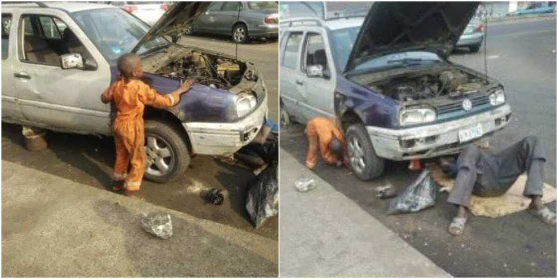 Social media reacts as photos of 6-year-old mechanic boy go viral Social media reacts as photos of 6-year-old mechanic boy go viral