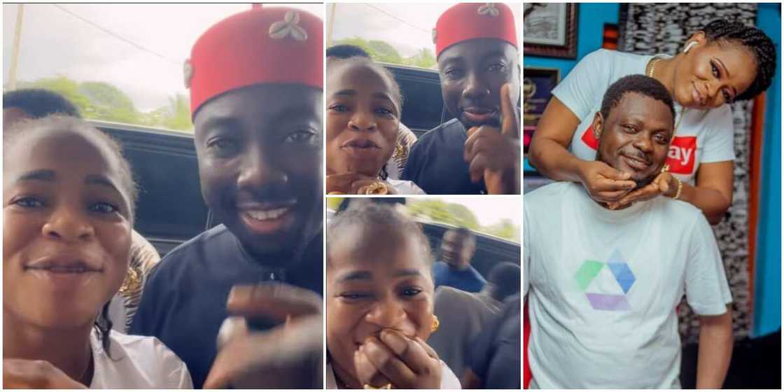 Kunle Afod's wife runs into Obi Cubana Kunle Afod's wife runs into Obi Cubana