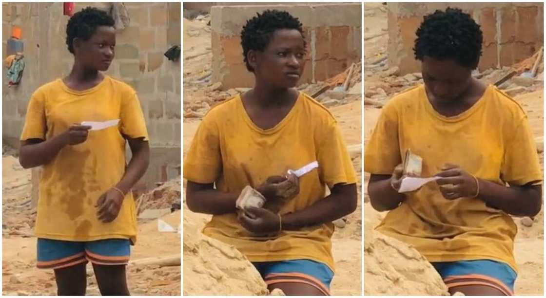 Photos of a young girl who works as a labourer. Photos of a young girl who works as a labourer.