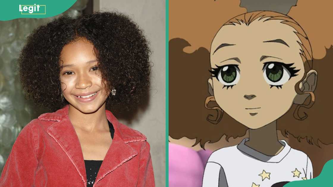 Gabby Soleil attends "The Boondocks" Launch Partyin 2005. Jazmine DuBois in a white top with yellow star designs