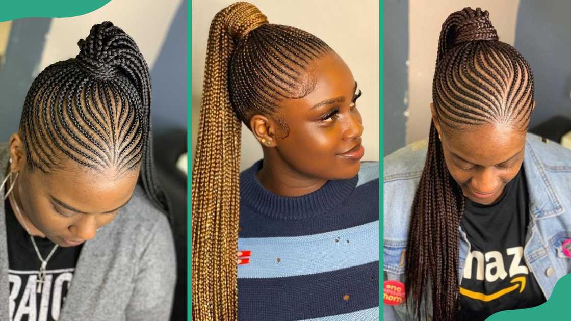 High bun cornrow High bun cornrow