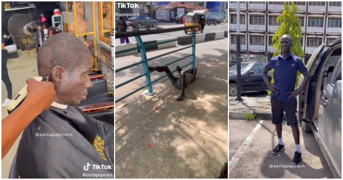 Nigerian man helps homeless fellow, transformation of homeless man, good samaritan helps homeless man Nigerian man helps homeless fellow, transformation of homeless man, good samaritan helps homeless man