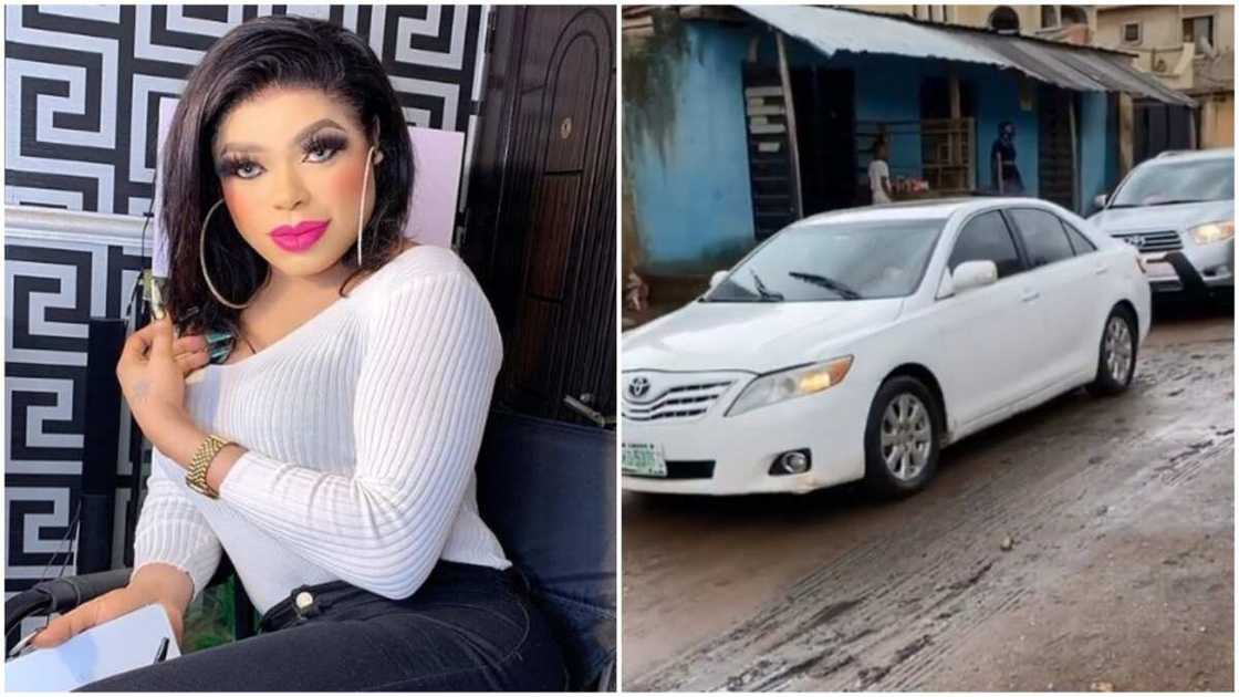 Bobrisky plans to surprise his dad in a convoy of cars Bobrisky plans to surprise his dad in a convoy of cars