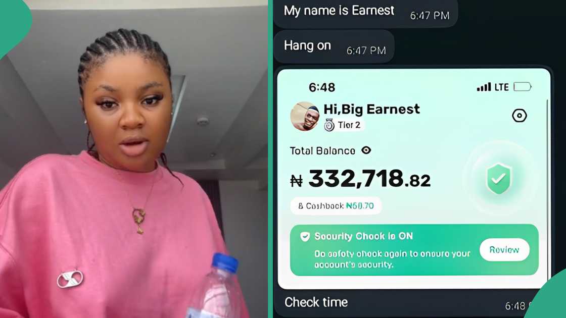 Reactions as lady shows account balance man sent her after she replied his DM