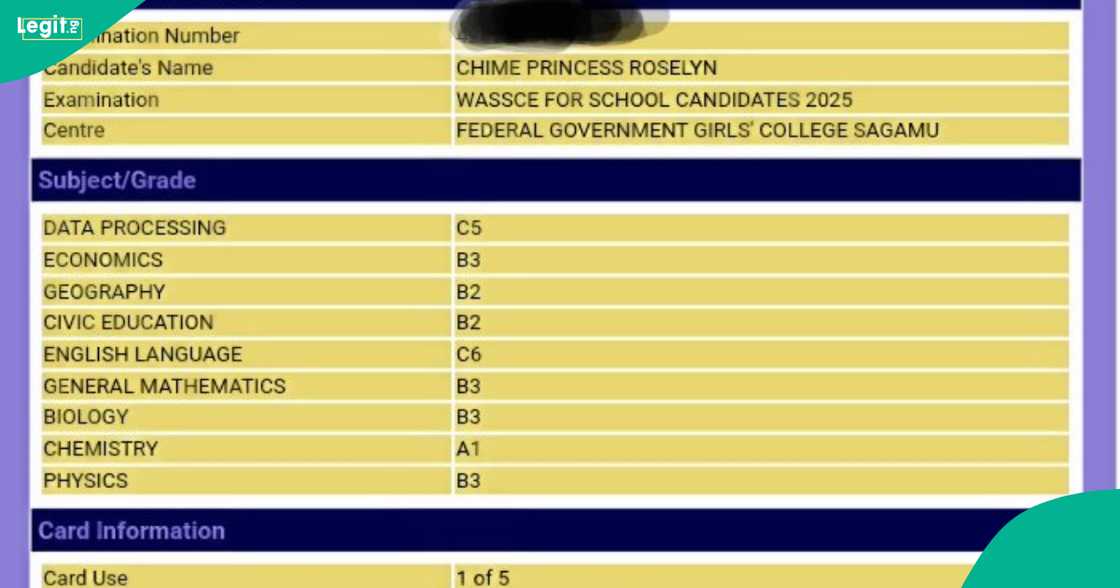 WAEC 2025 Results: Excited Lady Displays Result of Her Sister Who Had Sleepless Nights During Exam