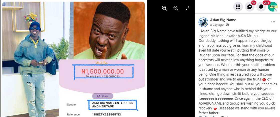 Man sends N1.5m to Mr Ibu. Man sends N1.5m to Mr Ibu.