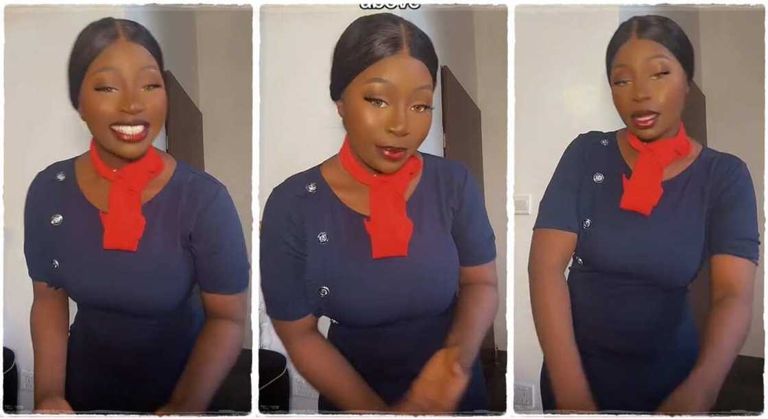 Photos of a Tammy Tobi, a Nigerian flight attendant.