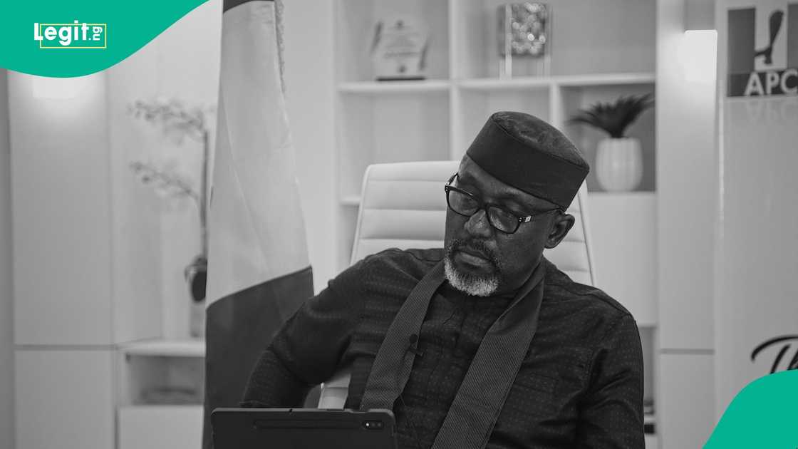 Rochas Okorocha seen in a trending video allegedly leading a church in Abuja. Rochas Okorocha seen in a trending video allegedly leading a church in Abuja.