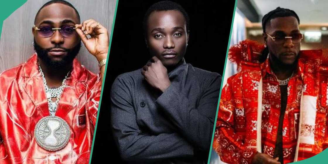 Nigerian singers Davido, Brymo and Burna Boy Nigerian singers Davido, Brymo and Burna Boy