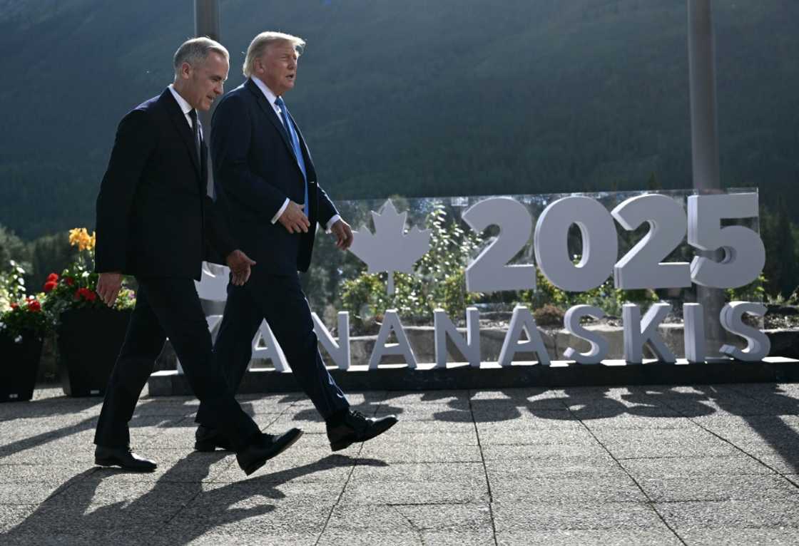Canadian Prime Minister Mark Carney (L) and US President Donald Trump at a G7 summit in Canada in June 2025 Canadian Prime Minister Mark Carney (L) and US President Donald Trump at a G7 summit in Canada in June 2025