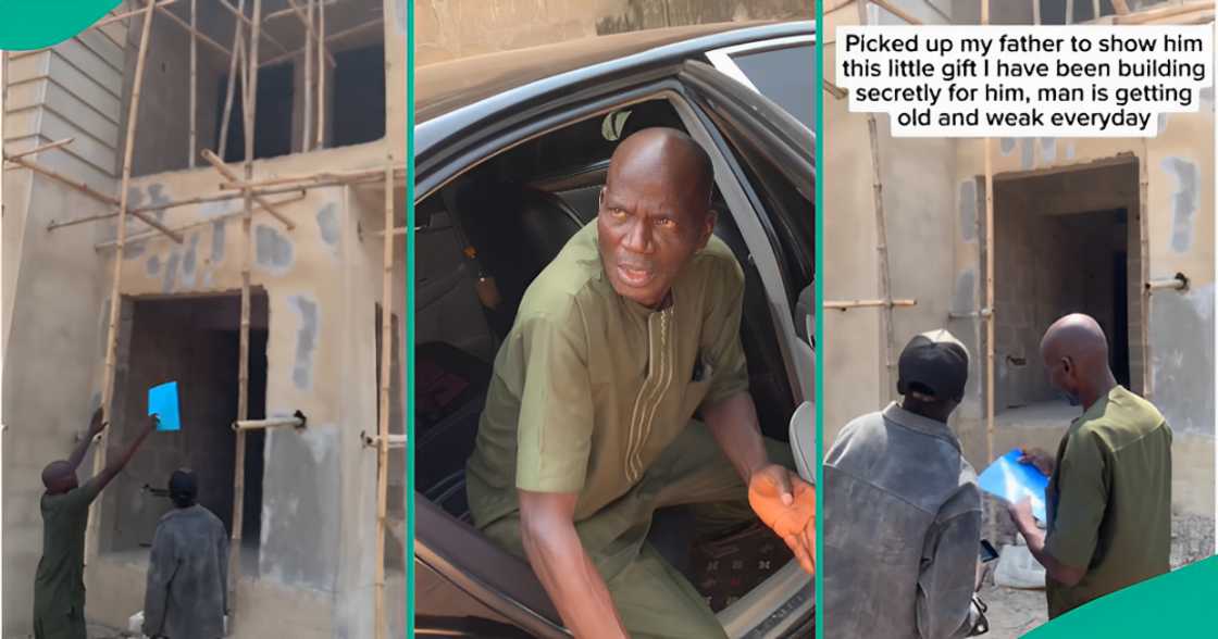 Nigerian man returns from abroad, gives his father a house Nigerian man returns from abroad, gives his father a house