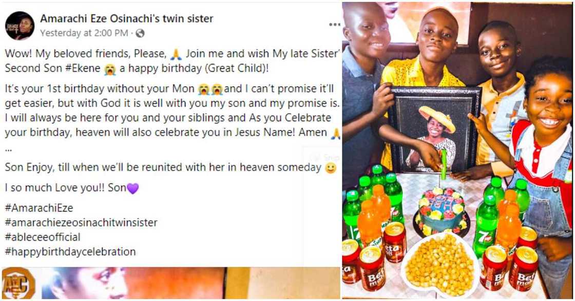 Late Osinachi's son marks birthday, twin sister celebrates him. Late Osinachi's son marks birthday, twin sister celebrates him.