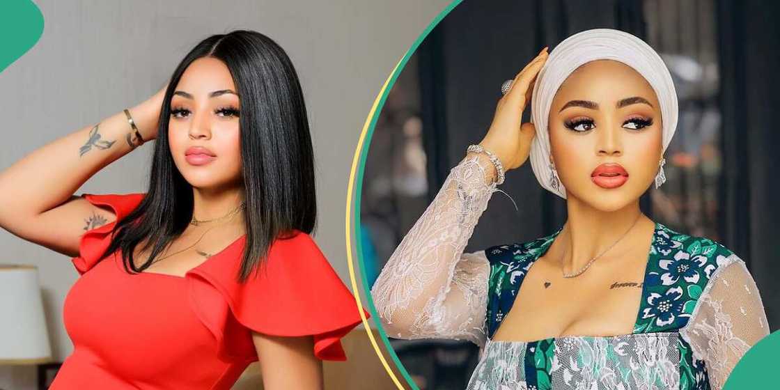 Lady praises Regina Daniels after running into her.