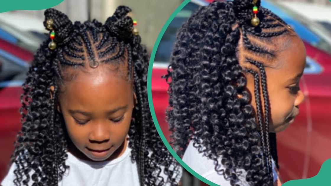 Half buns half down hairstyle for girls