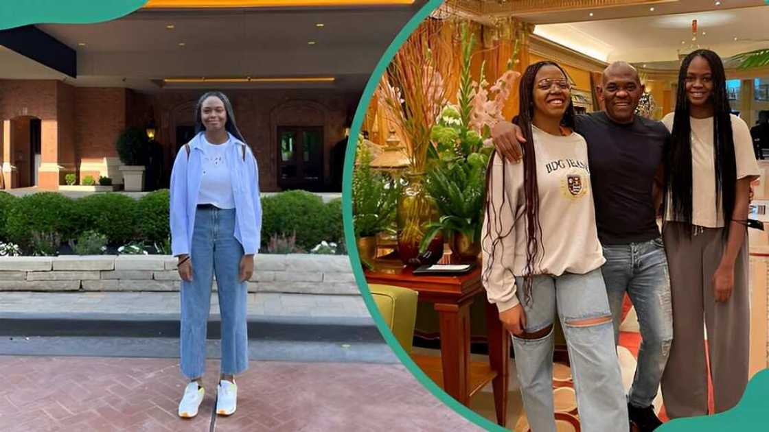 Ogor Elumelu, father Tony Elumelu, and her sister Ogor Elumelu, father Tony Elumelu, and her sister