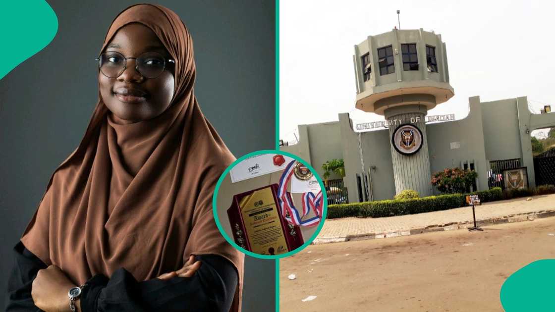 A University of Ibadan graduate celebrate bagging a first-class degree in English