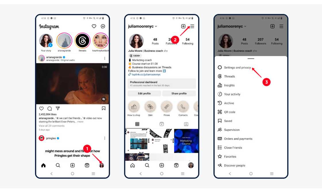 Steps to log in and access your Instagram profile