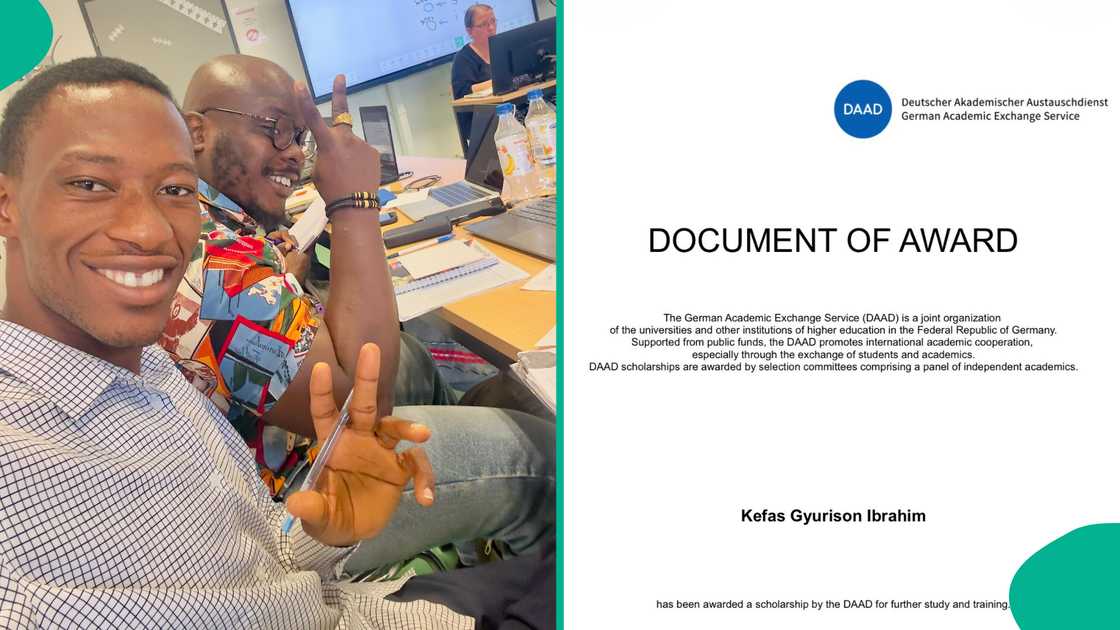 Joy as German government offers scholarship to Nigerian first-class physics graduate to do his master's in Germany Joy as German government offers scholarship to Nigerian first-class physics graduate to do his master's in Germany
