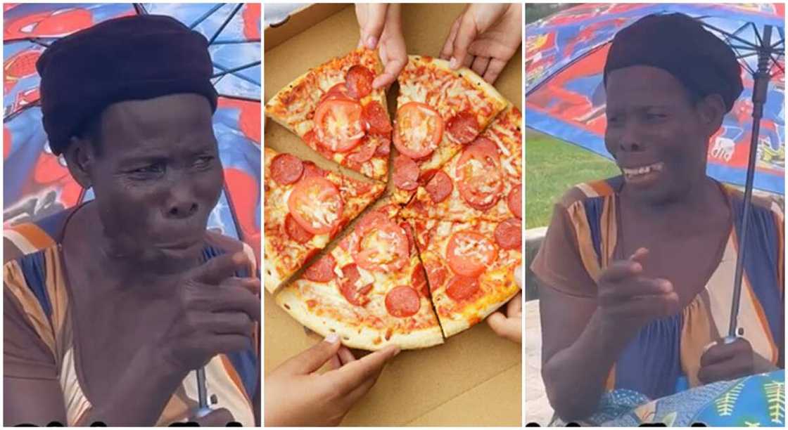 Old woman from Nigeria gets Pizza Old woman from Nigeria gets Pizza