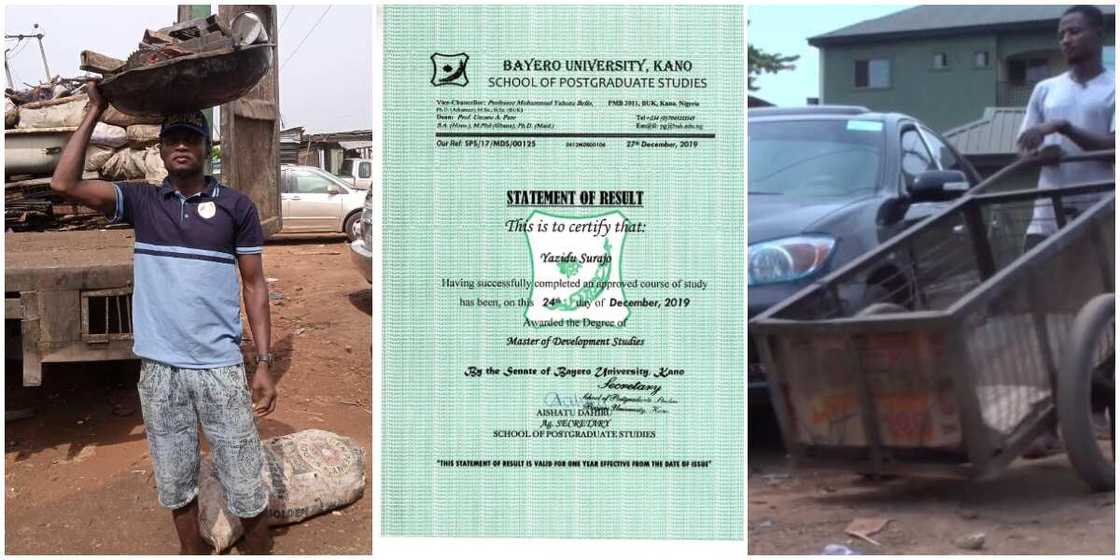 Nigerian Master's Degree Holder who Now Earns a Living as a Scavenger Finally Speaks, Says he is Proud of it Nigerian Master's Degree Holder who Now Earns a Living as a Scavenger Finally Speaks, Says he is Proud of it