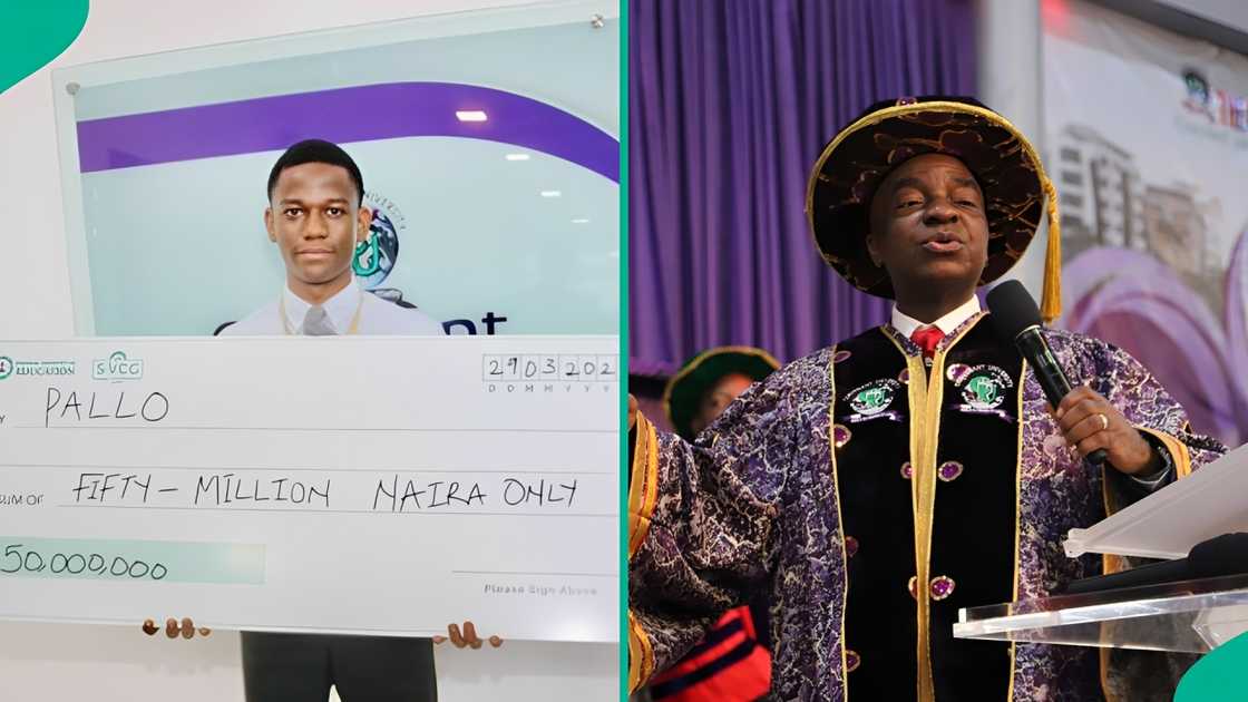A computer science student from Covenant University celebrates after winning a N50m grant A computer science student from Covenant University celebrates after winning a N50m grant