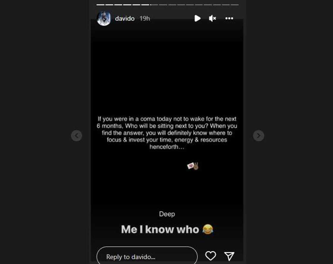 Davido speaks on coma