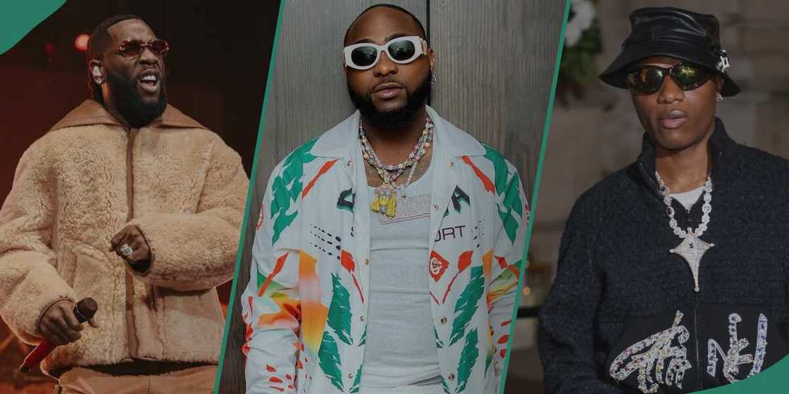 Burn Boy hangs Davido and Wizkid's portrait in his house. Burn Boy hangs Davido and Wizkid's portrait in his house.
