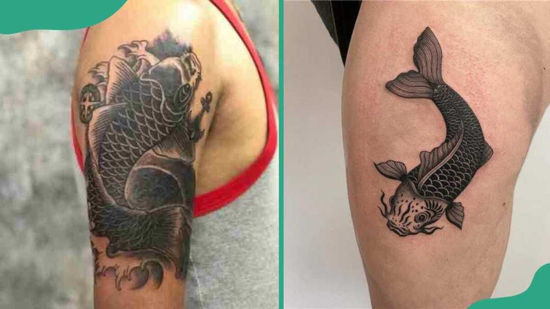 Black koi fish tattoo Black koi fish tattoo