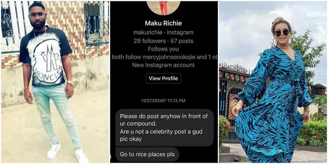 Actress Adunni Ade and a follower Actress Adunni Ade and a follower