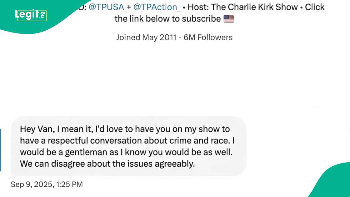 Man shares message Charlie Kirk sent to him before death.