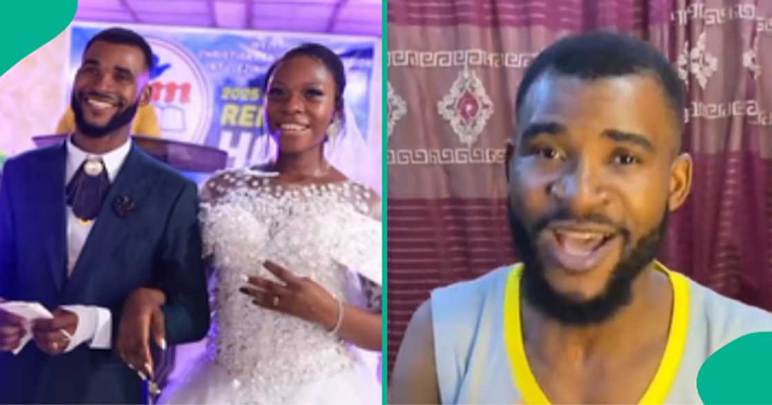 Nigerian man says he feels proud to tie the knot with his female employee from Imo state. Nigerian man says he feels proud to tie the knot with his female employee from Imo state.