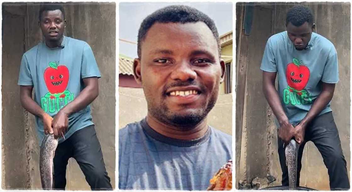 Shodiya Olalekan, a Nigerian fish farmer. Shodiya Olalekan, a Nigerian fish farmer.