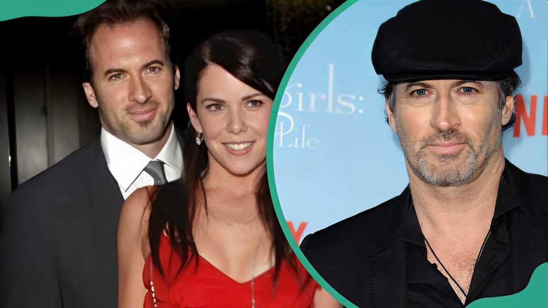 Scott Patterson with his ex-wife Vera Davich (L). Scott at Regency Bruin Theatre in Los Angeles, California (R)