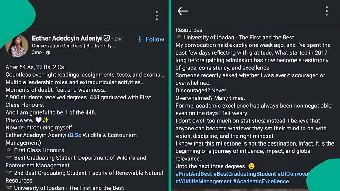 University of Ibadan graduate makes waves after posting academic achievements University of Ibadan graduate makes waves after posting academic achievements