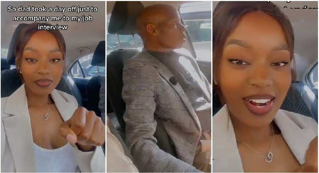 Carol Lehlogonolo and her dad when he accompanied her to a job interview. Carol Lehlogonolo and her dad when he accompanied her to a job interview.