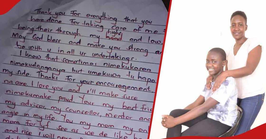 Nairobi mum finds touching letter daughter left her before going to school Nairobi mum finds touching letter daughter left her before going to school