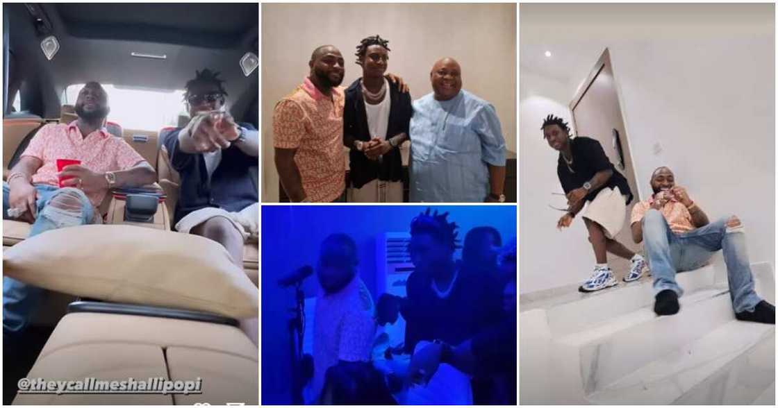 Photos of Davido, Shallippoi and Gov Adeleke