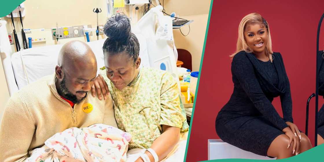 Yinka Solomon gushes over the gift God gave her and her husband. Yinka Solomon gushes over the gift God gave her and her husband.