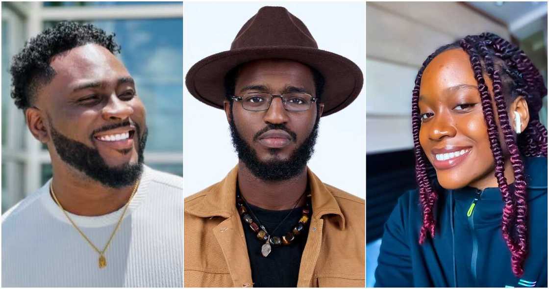 BBNaija stars Pere, Khalid and Daniella BBNaija stars Pere, Khalid and Daniella