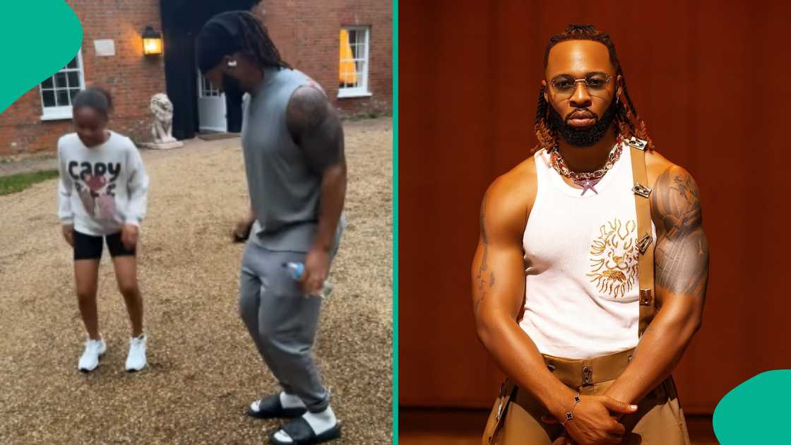 Flavour spends time with his daughter. Flavour spends time with his daughter.